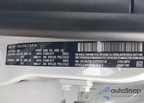 2023 Jeep Renegade Upland 4X4 from USA, damaged, VIN ZACNJDB12PPP63719